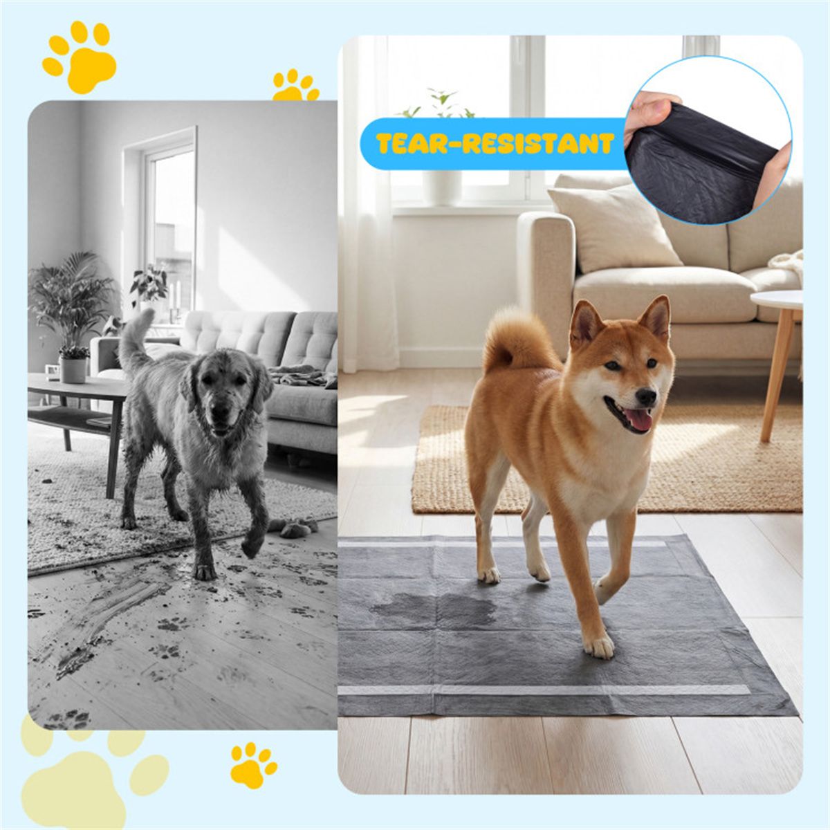 Pack Activated Carbon Dog Pee Pads 35.5, Extra Large 6-Layer Odor