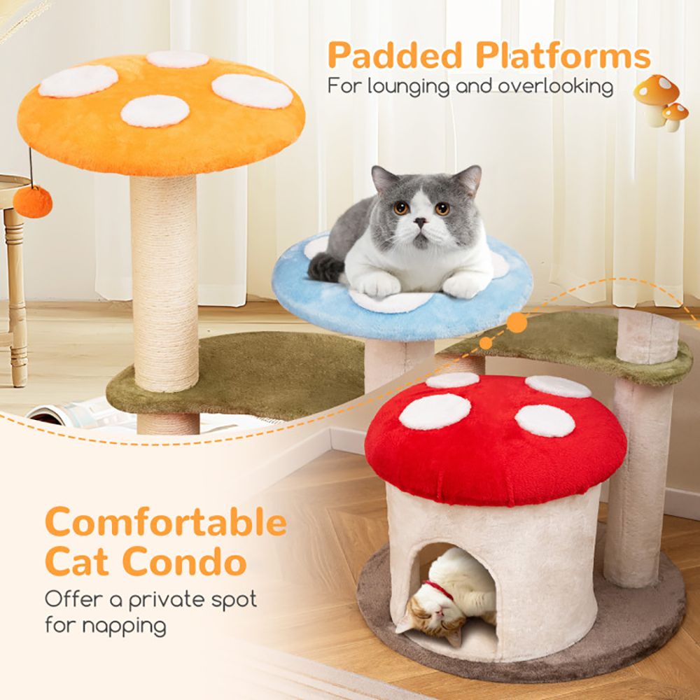 1PC 35 Inch Tall Cat Tower with Sisal Scratching Posts Cat Condo