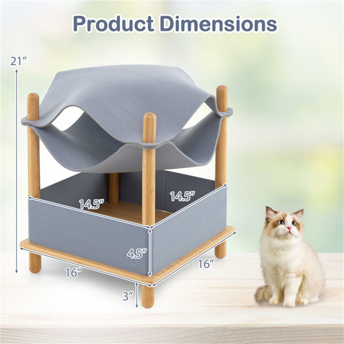 2-Tier Cat Condo with Hammock