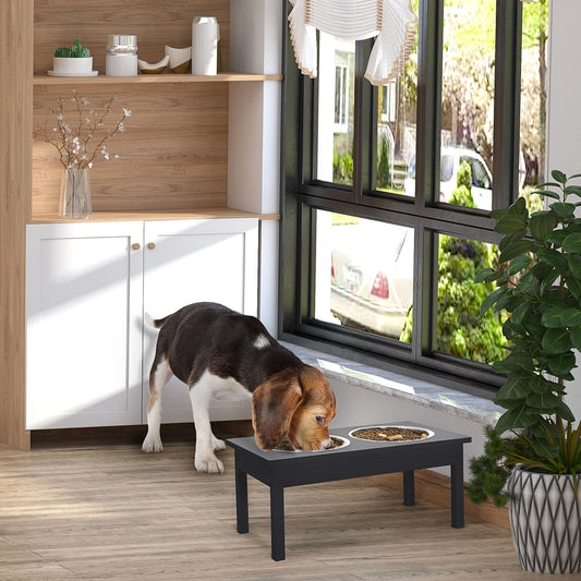 23" Wooden Heavy Duty Dog Food Bowls Pet Elevated Feeding Station