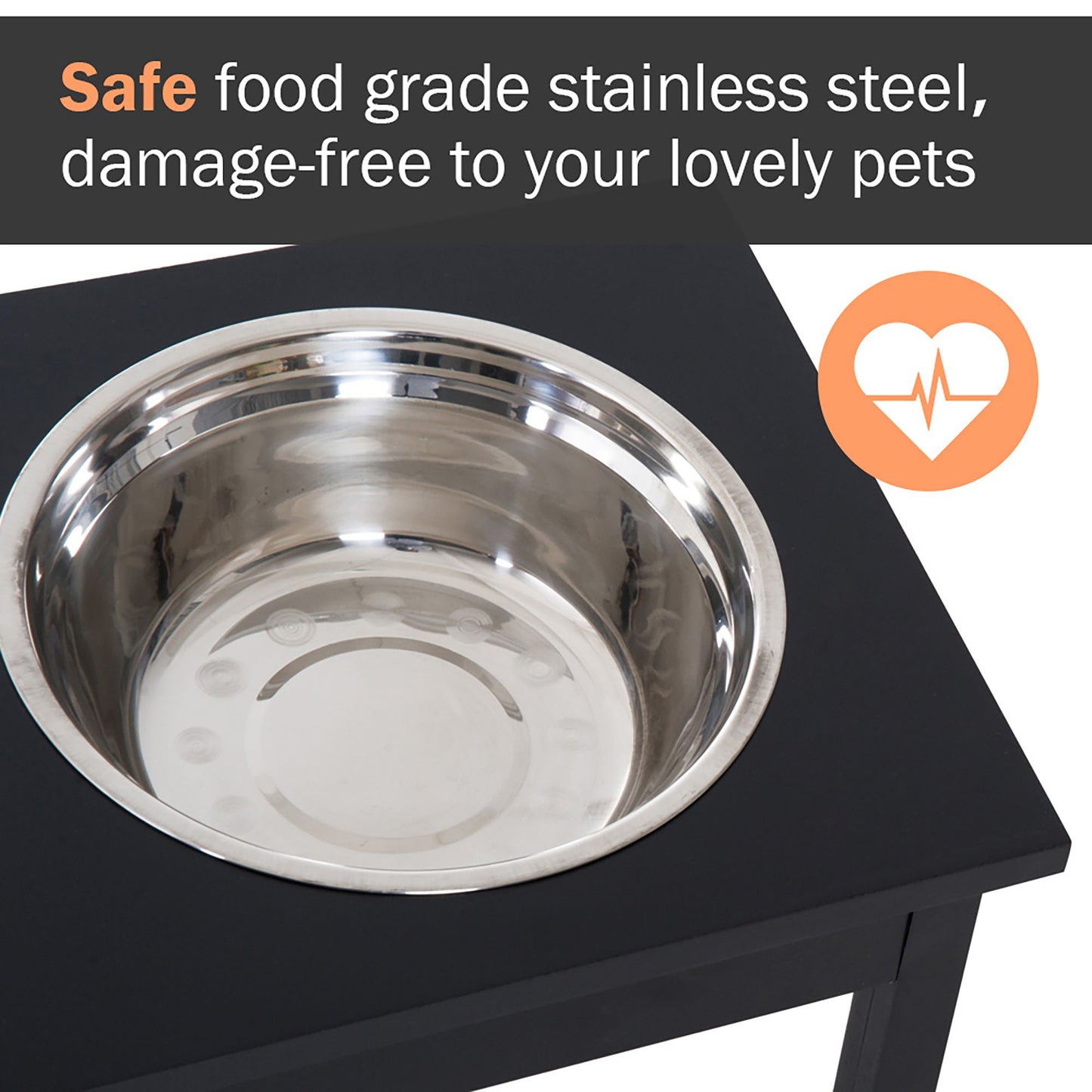 23" Wooden Heavy Duty Dog Food Bowls Pet Elevated Feeding Station