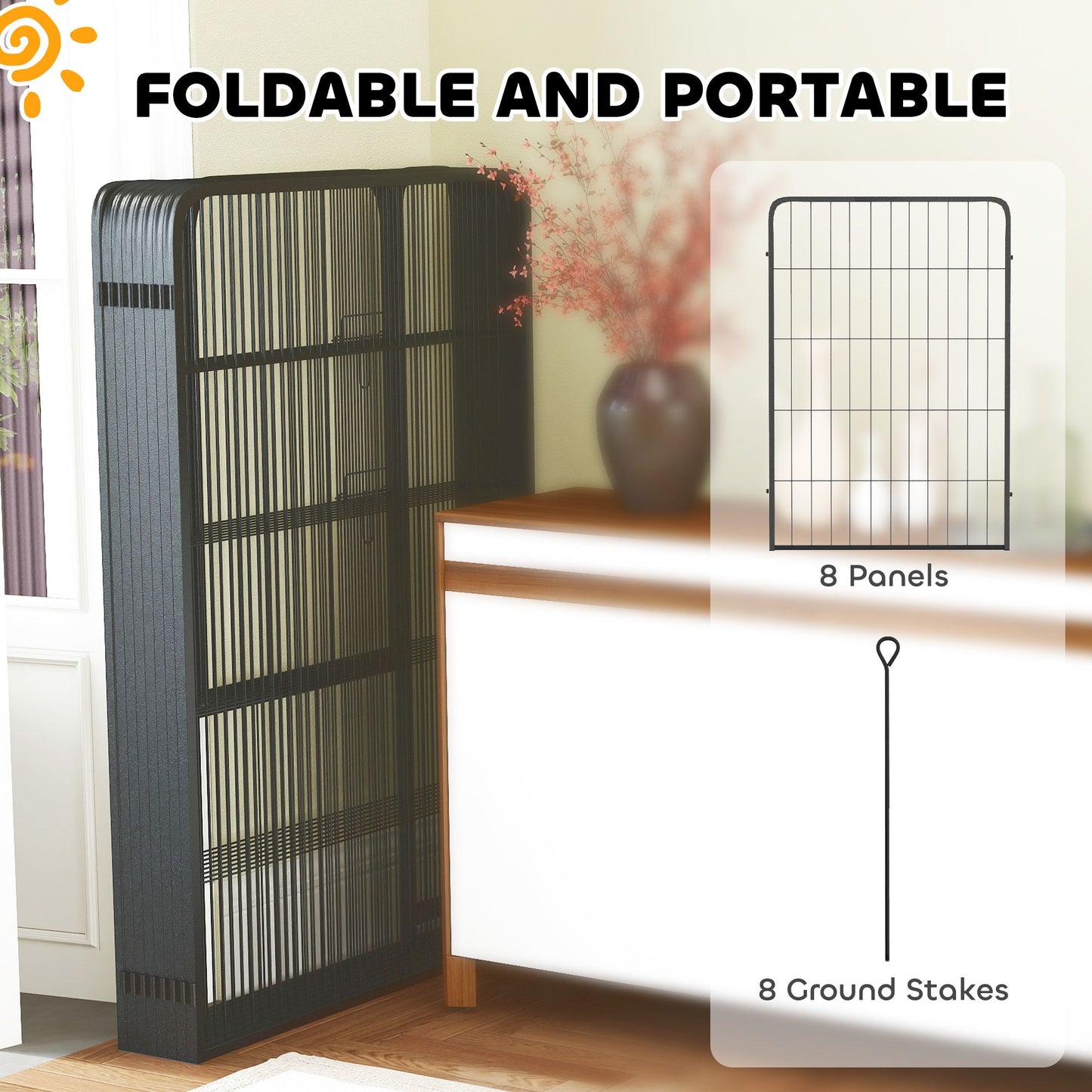 Inch Exercise Pen, Heavy Duty Dog Playpen, 8 Panel Metal Pet Fence