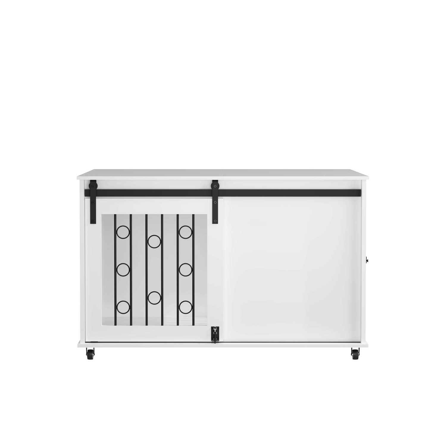 39.37'' Modern Wooden Dog Crate Furniture with Sliding Barn Door