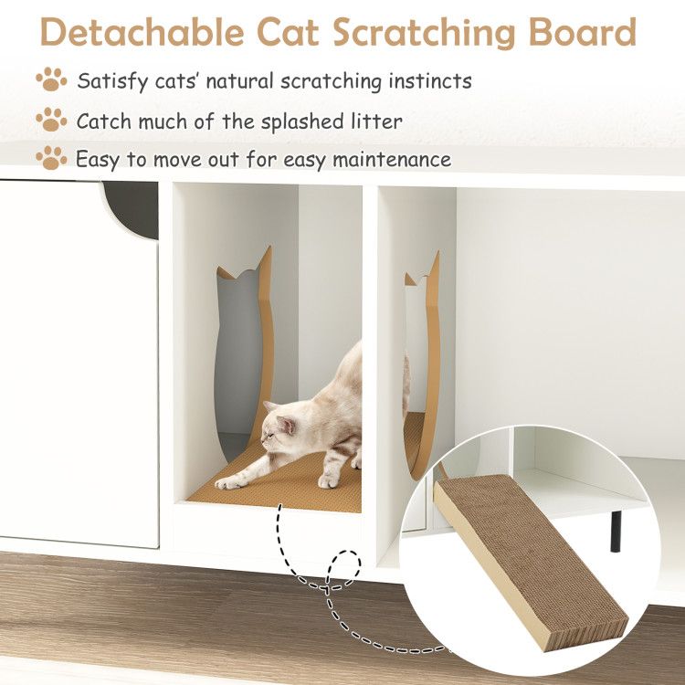 Inch Cat Litter Box Enclosure for 2 Cats Hidden Cat Washroom