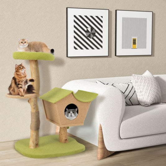 Inch Wooden Cat Tree with Padded Top Perch