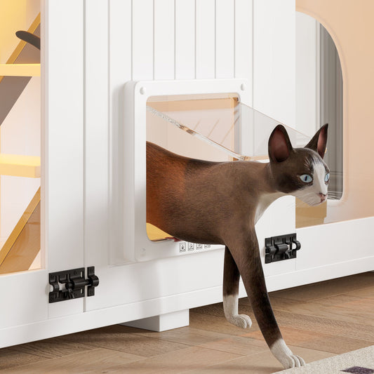47.25" Large Cat Litter Box Enclosure with LED Light, Hidden Litter