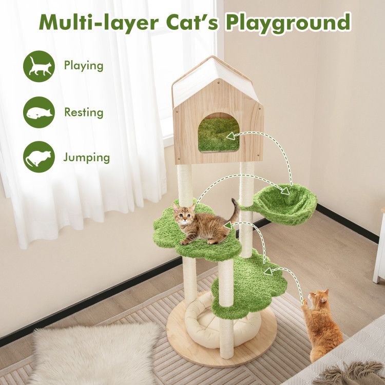 Inch Tall Cat Climbing Stand with Sisal Scratching Posts and Soft