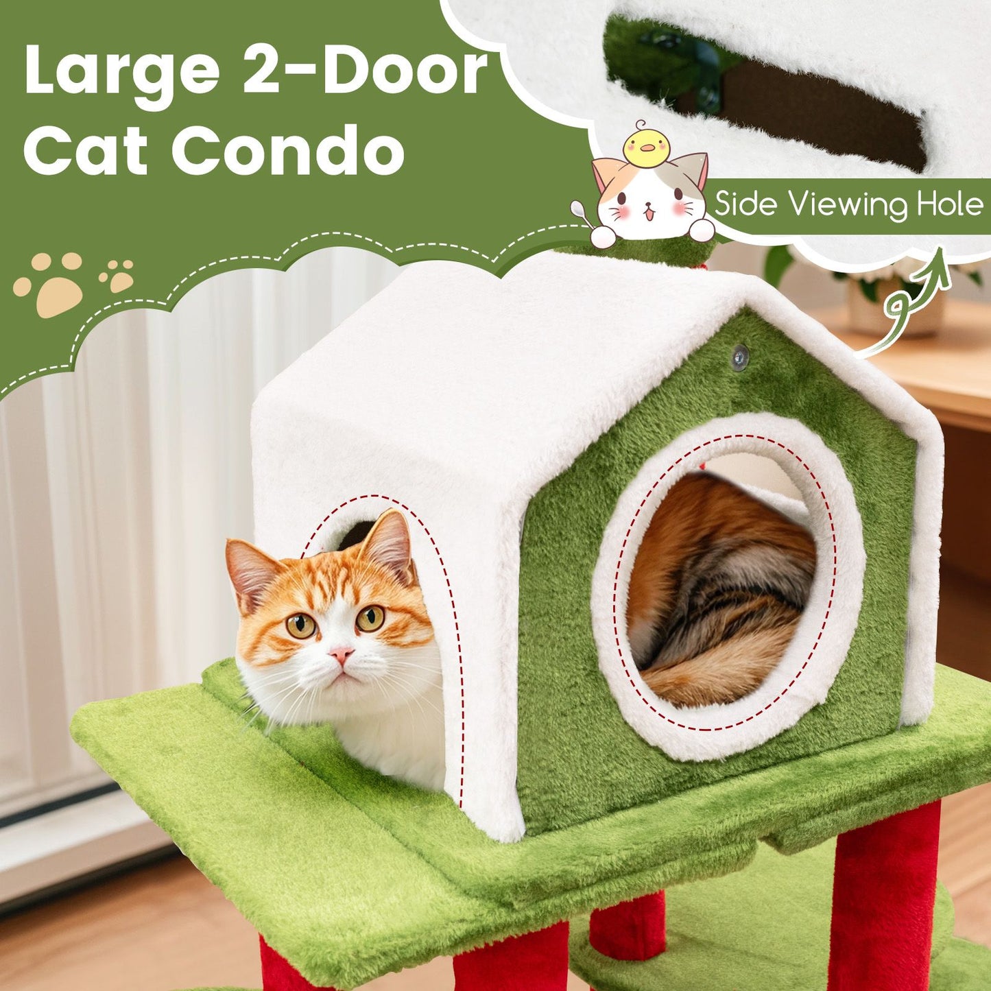 Inch Tall Cat Tree Tower Multi-Level Pet Climbing and Jumping Tower