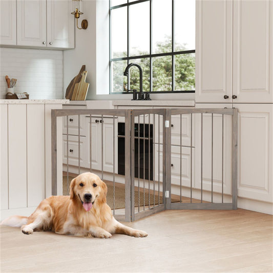 Gray Wooden Pet Fence