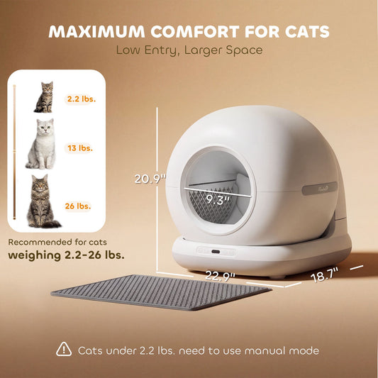 72L Automatic Litter Box, Self Cleaning Litter Box, App Control