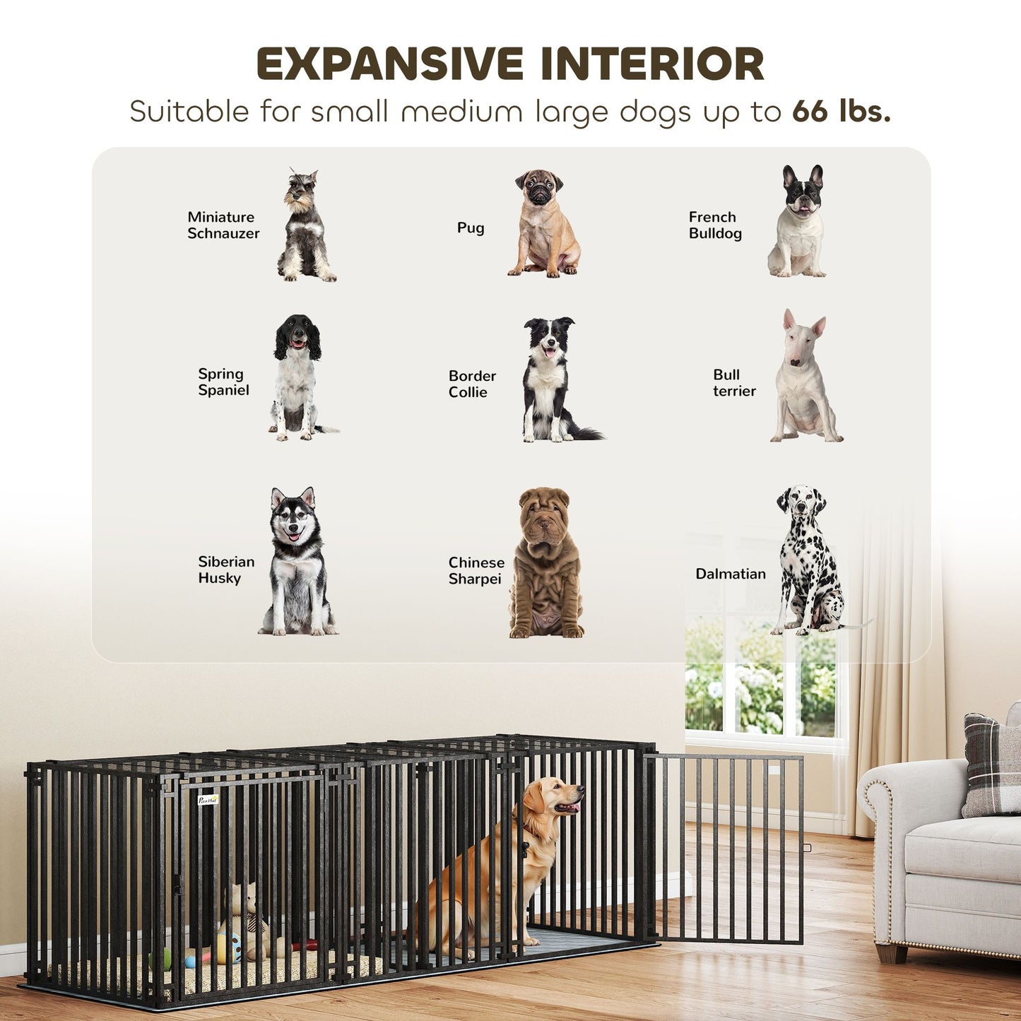 83"L Heavy Duty Dog Crate, Extra Large Dog Kennel with Divider