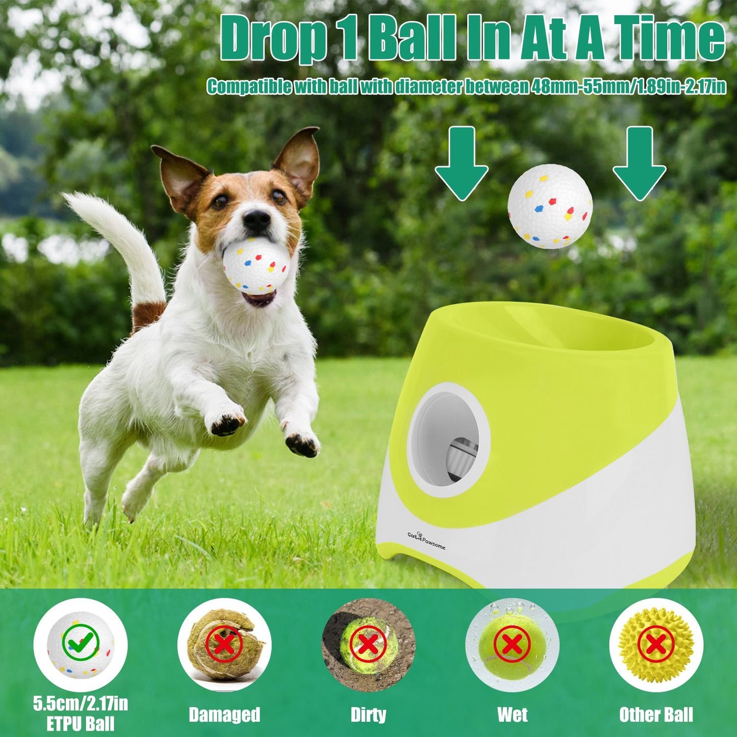 Automatic Dog Ball Launcher Rechargeable Interactive Pet Ball