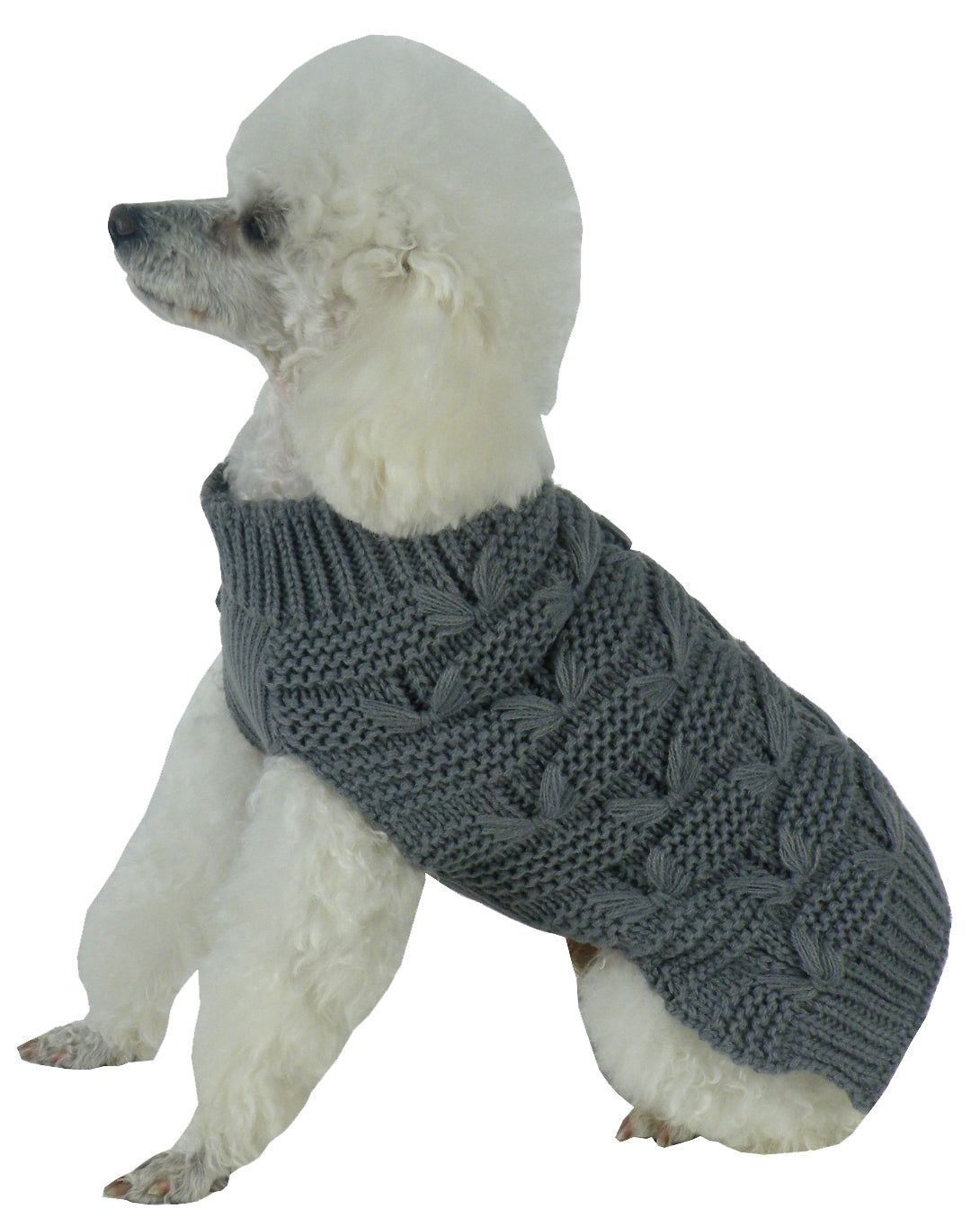 Butterfly Stitched Heavy Cable Knitted Fashion Turtle Neck Dog