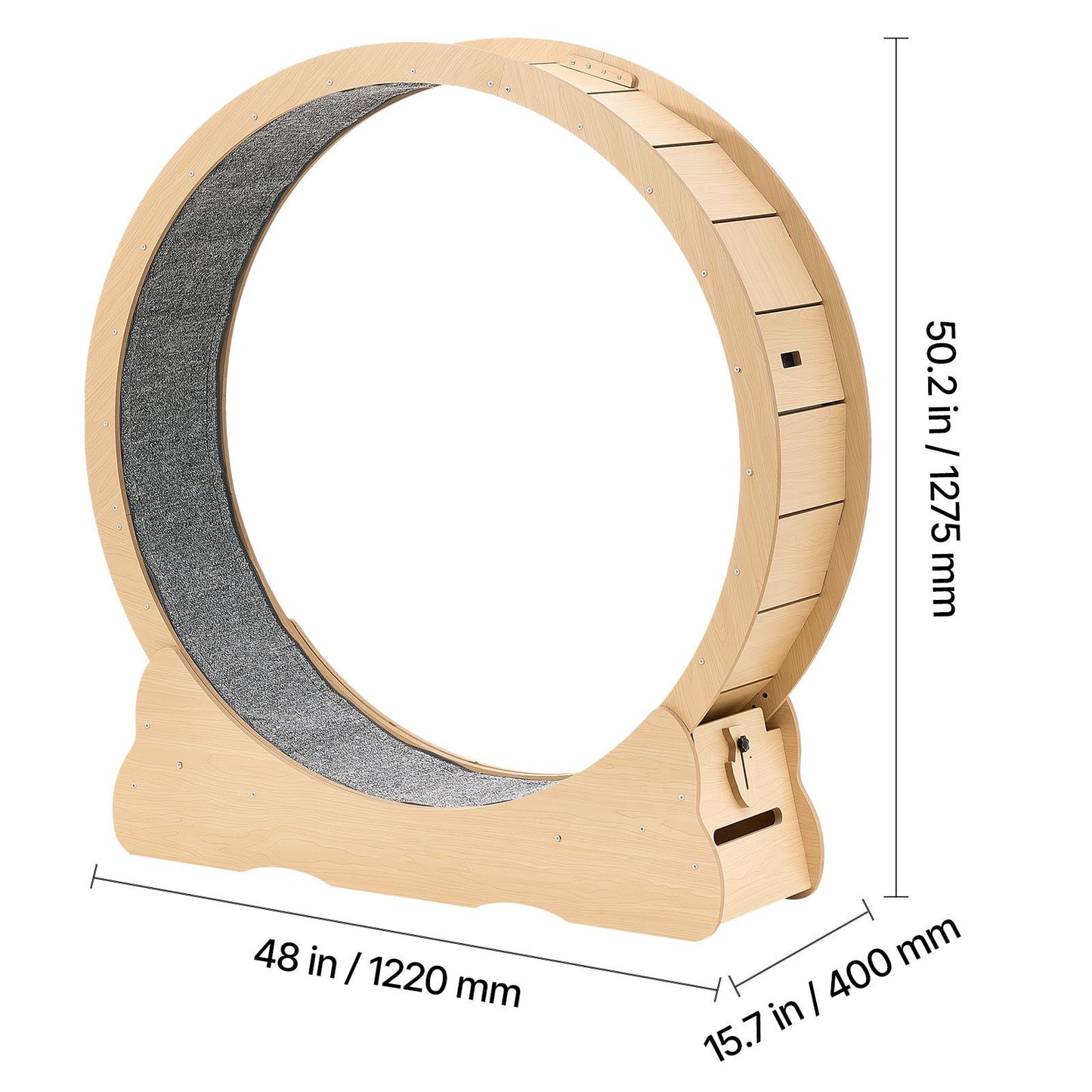 Cat Exercise Wheel, 48 in Wooden Cat Running Wheel for Indoor Cats