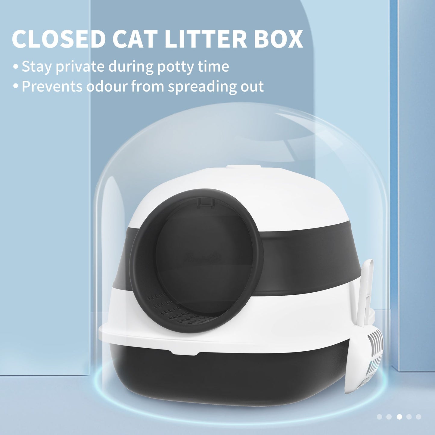 Cat Litter Box with Lid, Covered Litter Box with High Sides