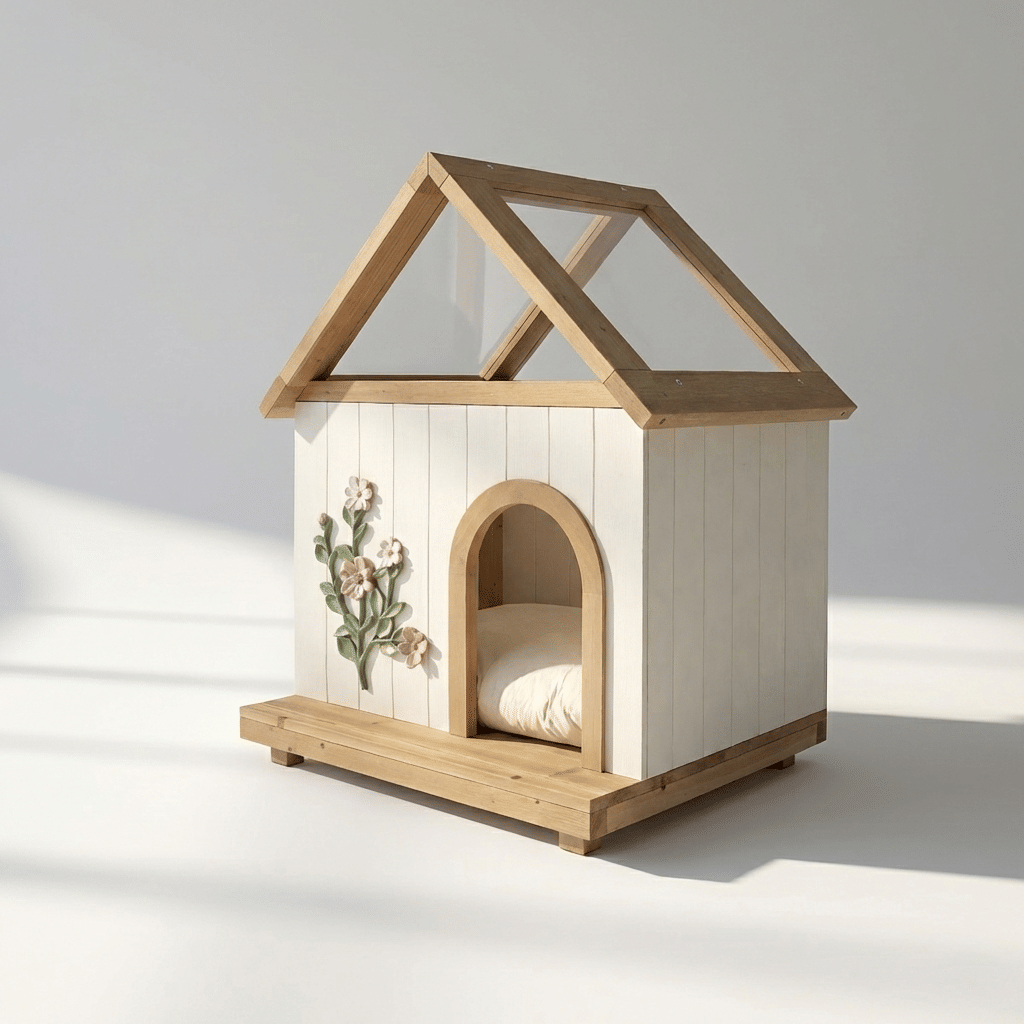 Daisy FSC-Certified Cedar Cat House with Acrylic Roof – Indoor