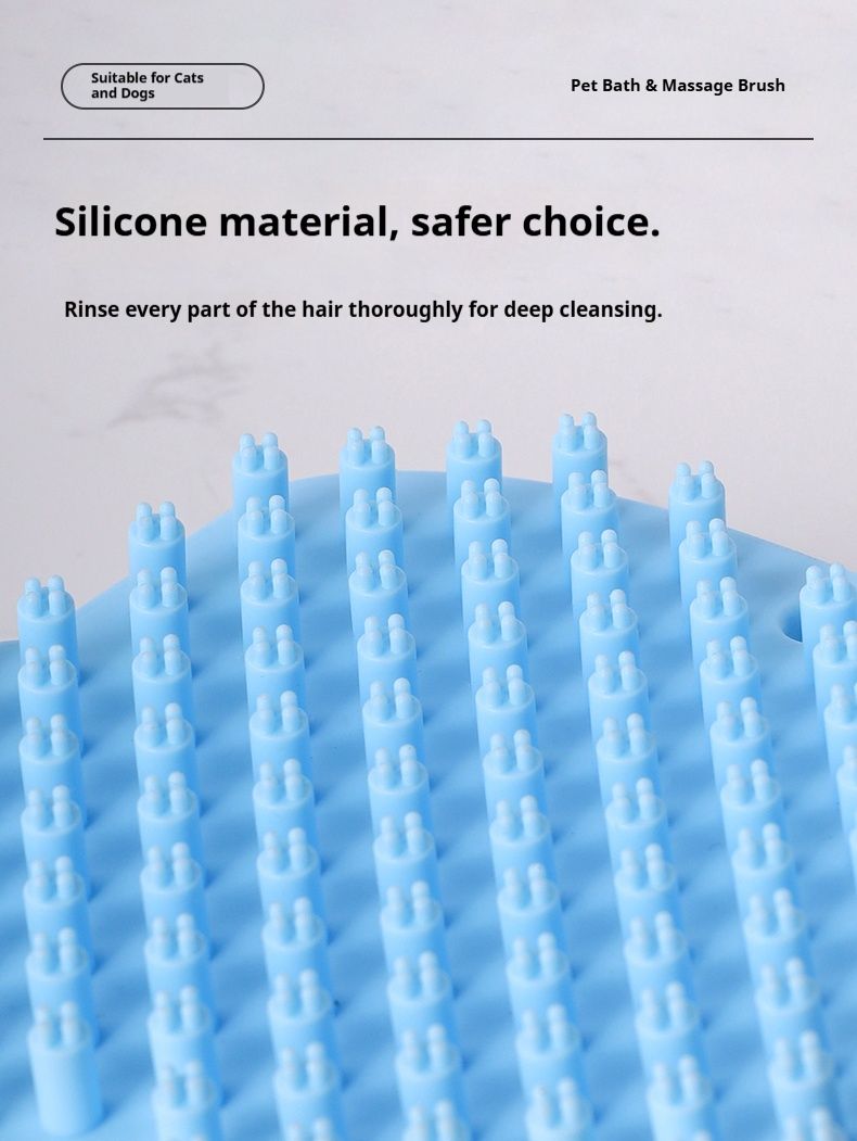 Dog Bath Brush,Pet Bath Comb Brush Soothing Massage Rubber Comb