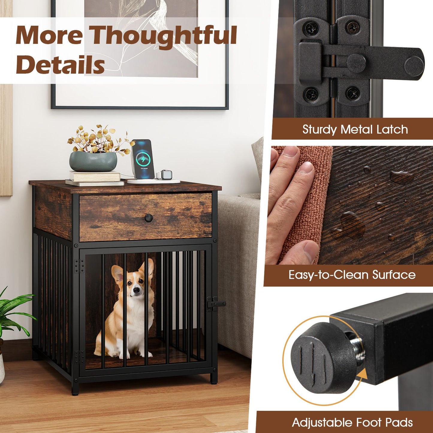 Dog Crate Furniture for Small Dogs Wooden Puppy Kennel