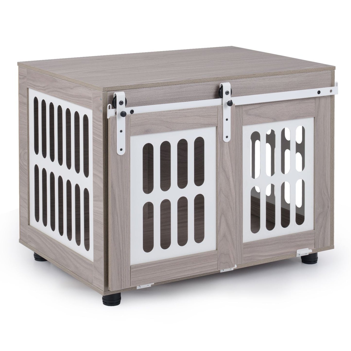 Dog Crate Furniture with Sliding Barn Door for Small Medium Dogs