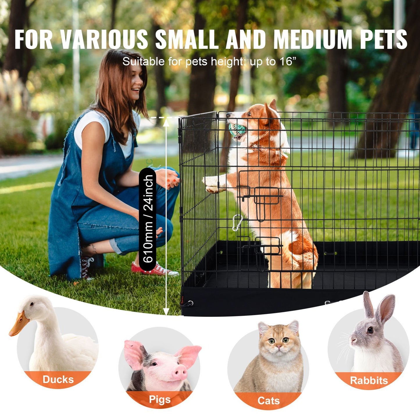 Dog Playpen, 4 Pcs 24 X 36 in Panels Foldable Metal Pet Exercise