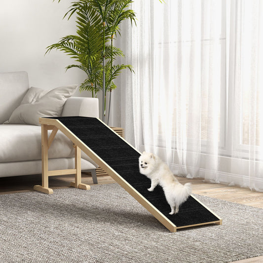 Dog Ramp Pet Ramp for Bed, Non-Slip Carpet, Top Platform, 74 X 25"