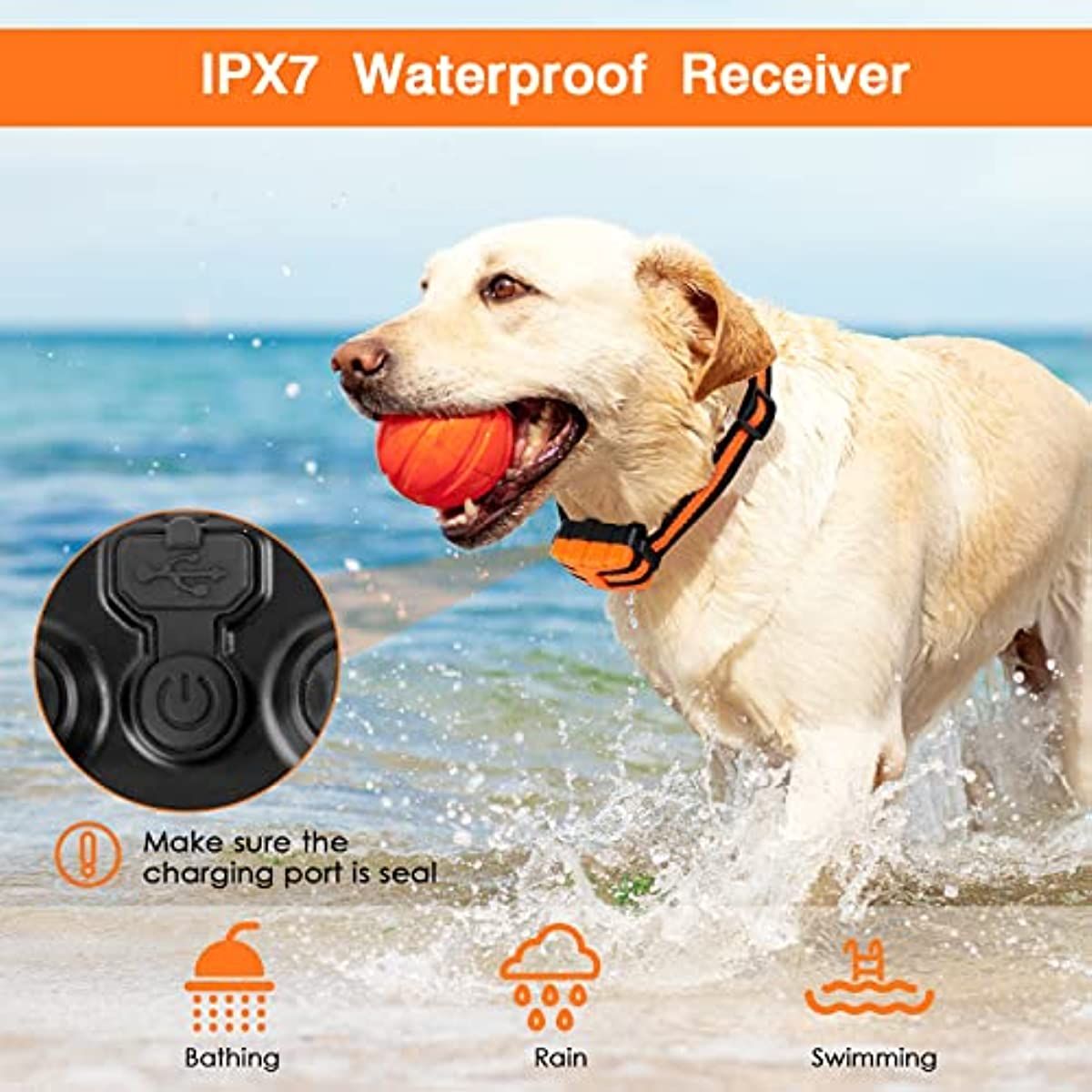 Dog Training Collar; Waterproof Shock Collars for Dog with Remote