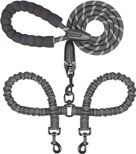 Dual Dog Leash; Double Dog Leash; 360 Swivel No Tangle Walking