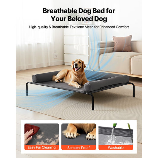 Elevated Dog Bed for Large Dogs, Portable Raised Dog Cot