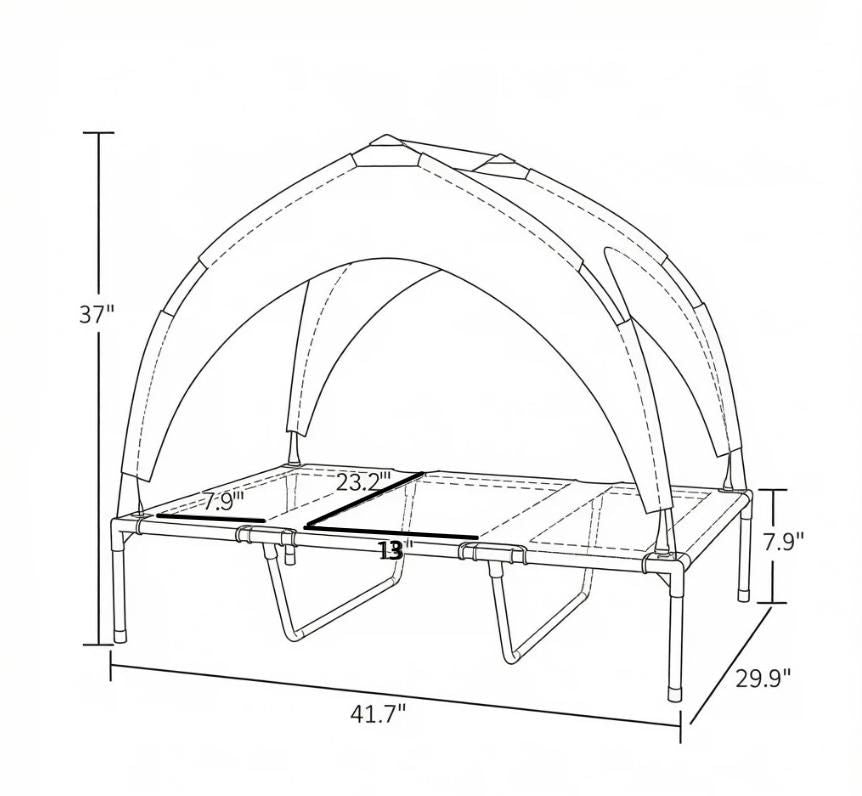 Elevated Dog Bed with Washable and Breathable Mesh on the Ceiling