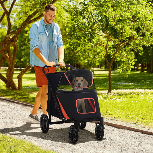 Foldable Doggy Stroller for Medium Large Dogs, Pet Stroller