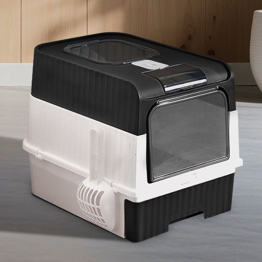 Fully Enclosed Magic Cube Litter Box, Top/Front Entry, Pull-Out