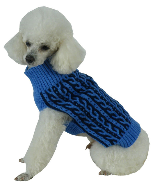 Harmonious Dual Color Weaved Heavy Cable Knitted