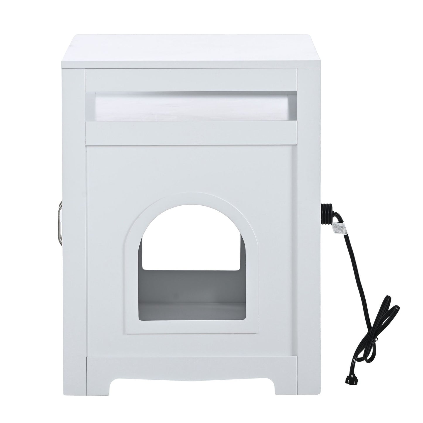 Litter Box Enclosure, Cat Litter Box Furniture with Hidden Plug, 2