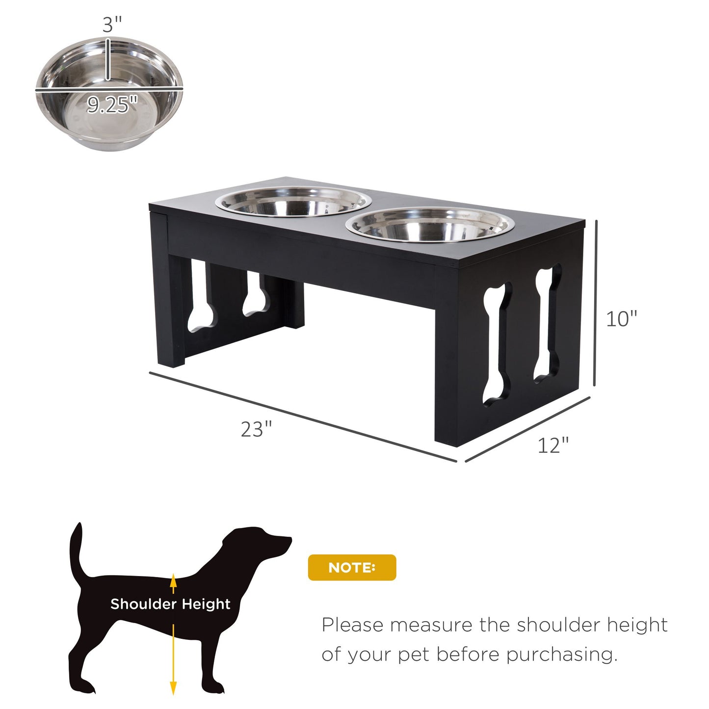 Modern 23'' Decorative Raised Dog Bowls Wooden Heavy Duty Pet Food