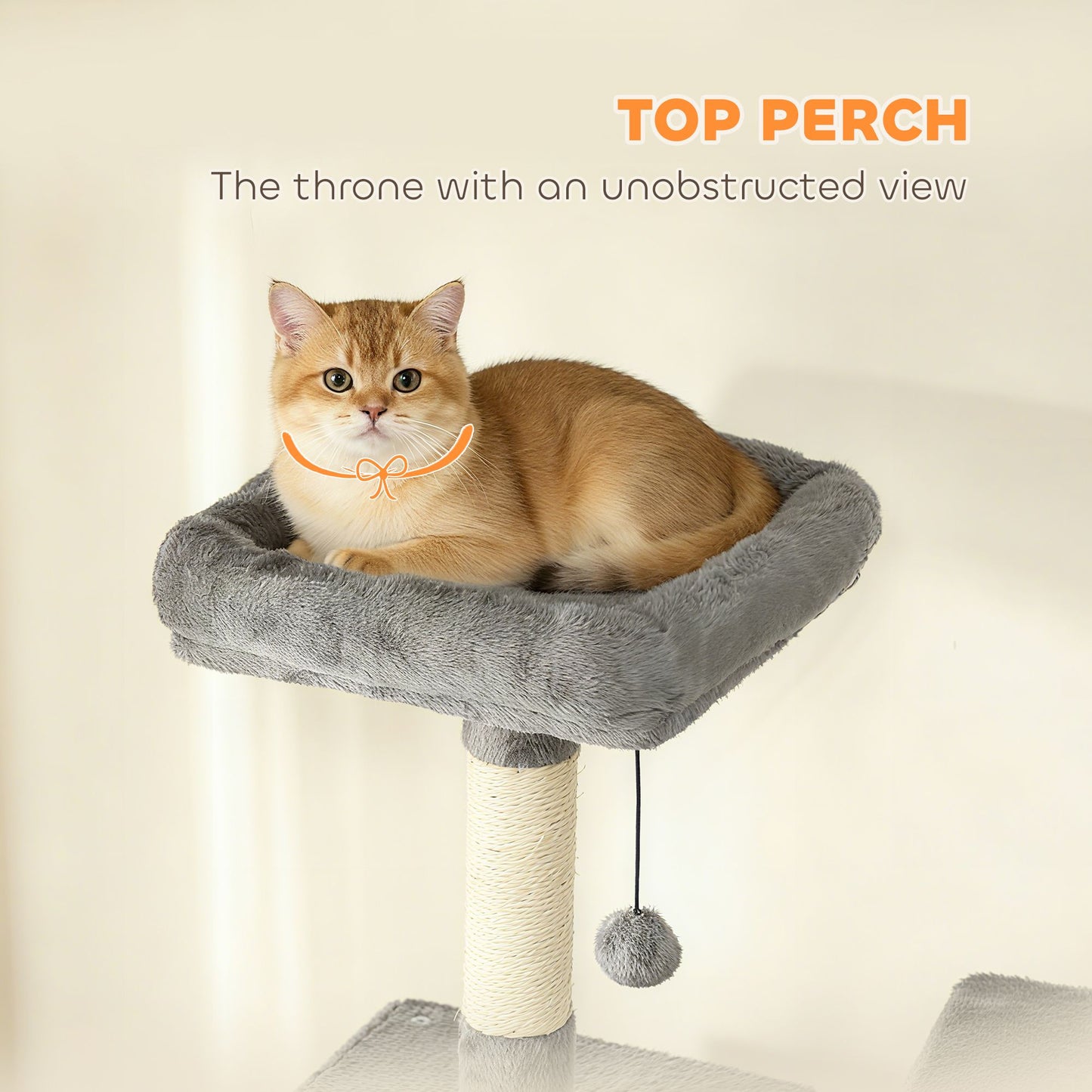 Multi-Level Cat Tower, 80" Tall Cat Tree, with 2 Condos, 2