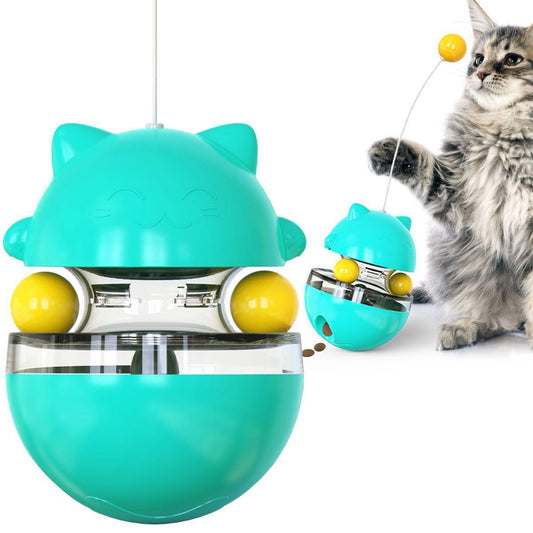 Orbital Ball Cat Play Toys; Ball Tumbler Cat Teasing Cat Stick;