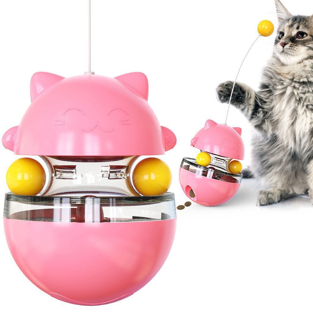 Orbital Ball Cat Play Toys; Ball Tumbler Cat Teasing Cat Stick;