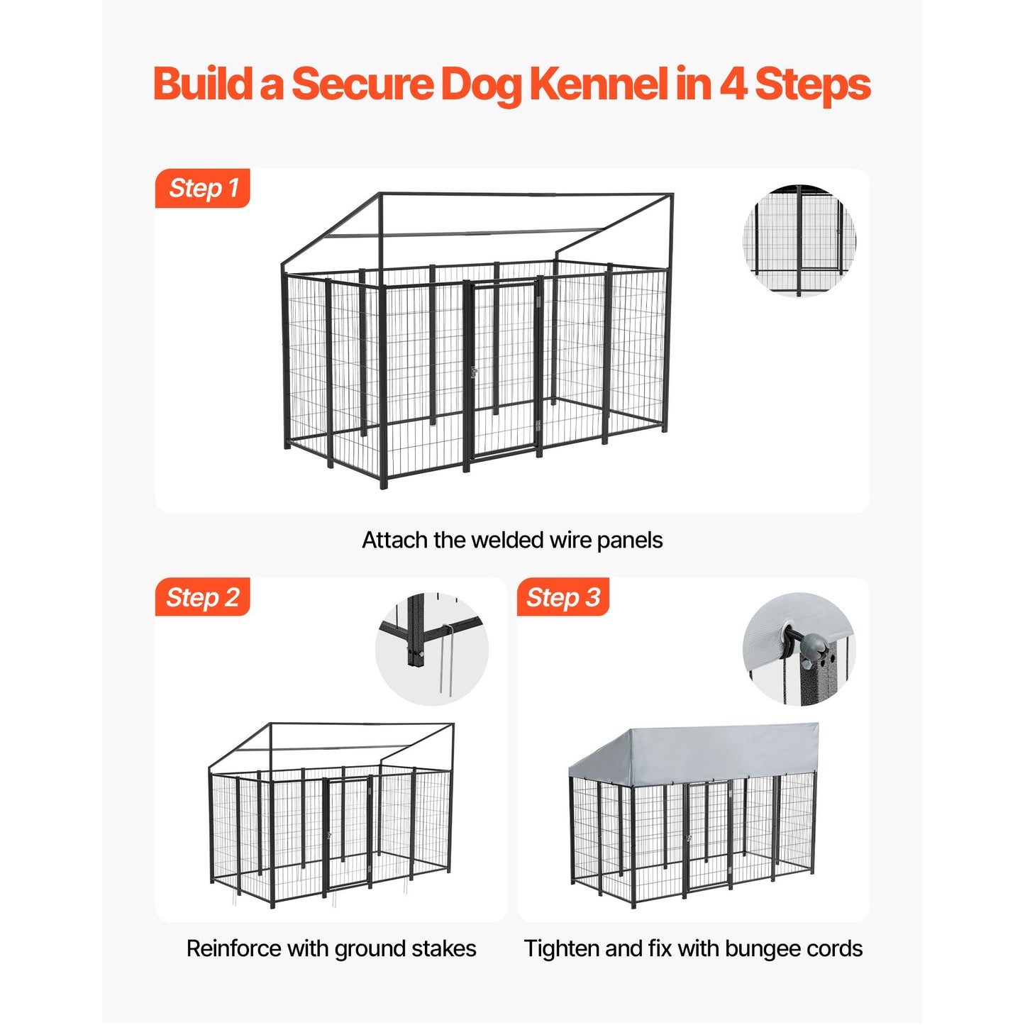 Outdoor Dog Kennel, 7.87 X 3.94 X 5.4 Ft Large Dog Kennel