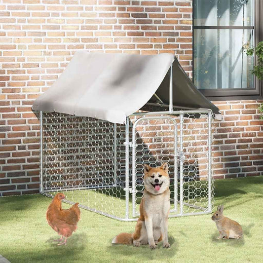 Outdoor Dog Kennel with Roof 78.7 X59.1