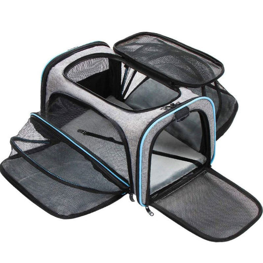 Outdoor Dog Portable Handbag; 4 Sides Expandable Cat Carrier Bag