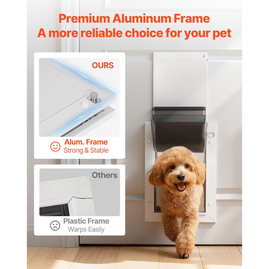Pet Door, Medium, with Three Magnetic Flaps and Metal Frame, Strong