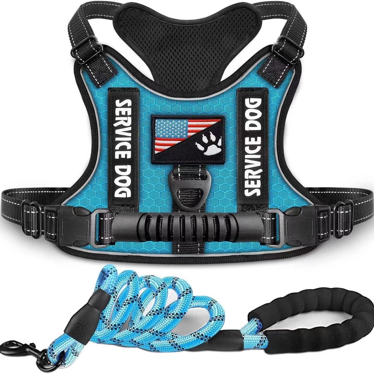 Pet Harness and Leash Set for Dog & Cat; Adjustable No Pull Service