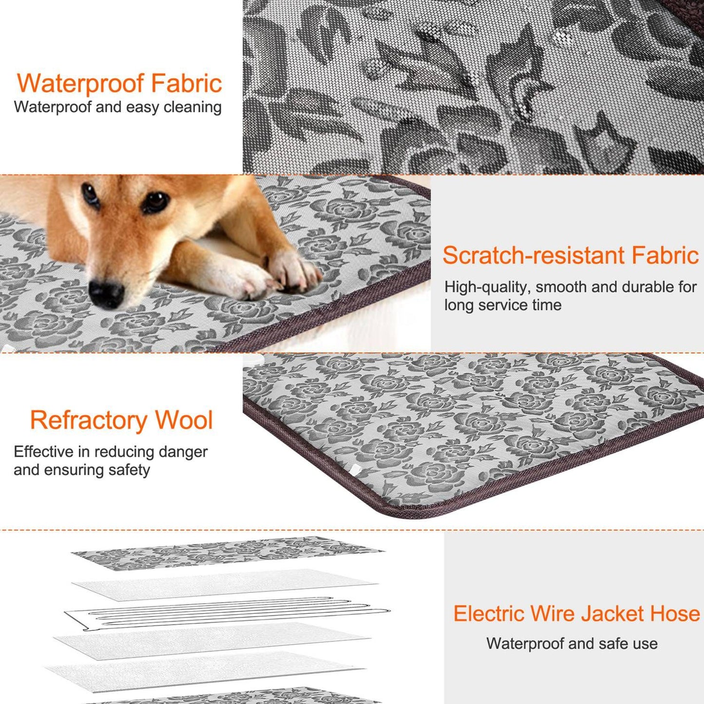 Pet Heating Pad Dog Cat Electric Heating Mat Waterproof