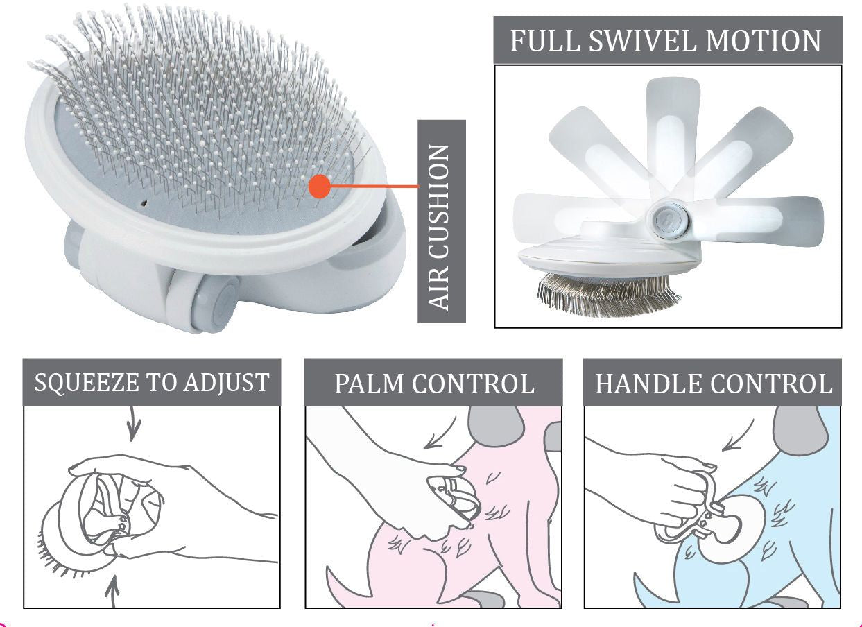 Travel Swivel Pet Grooming Slicker Brush