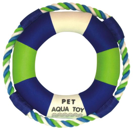 Rounded Squeaking and Jute Rope Floating Dog Toy