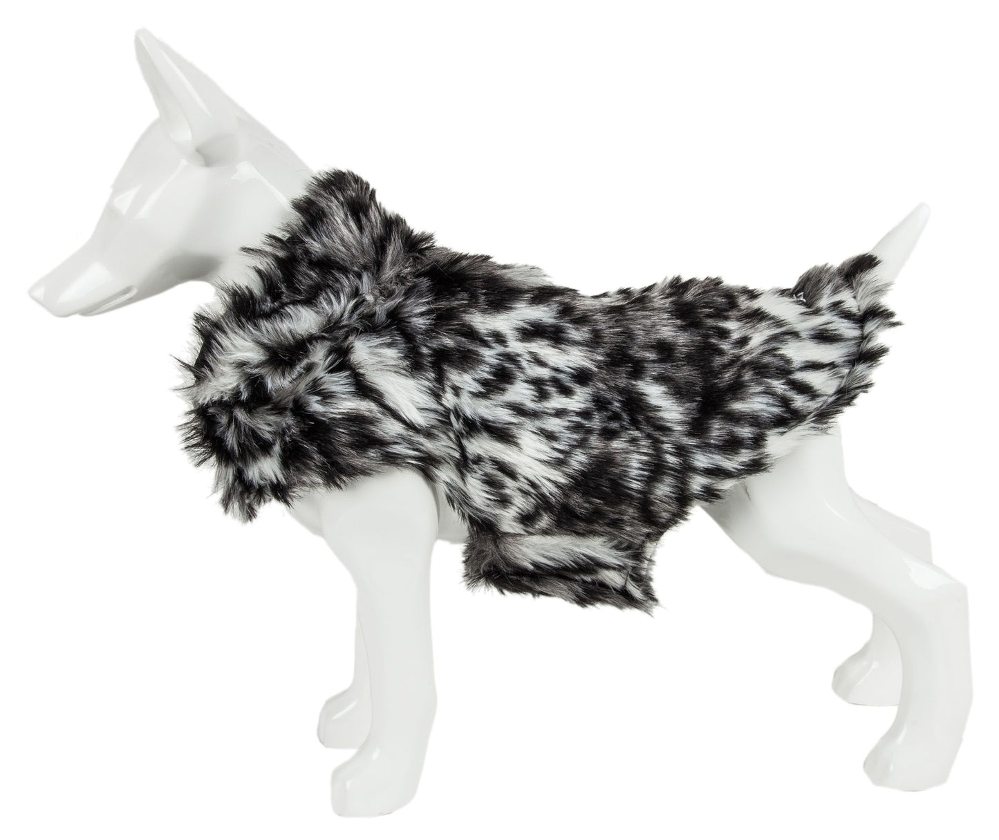 Designer Gray-Scale Tiger Pattern Mink Fur Dog Coat Jacket