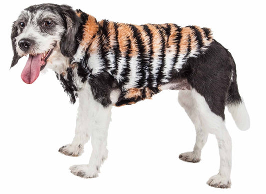 Glamourous Tiger Patterned Mink Fur Dog Coat Jacket