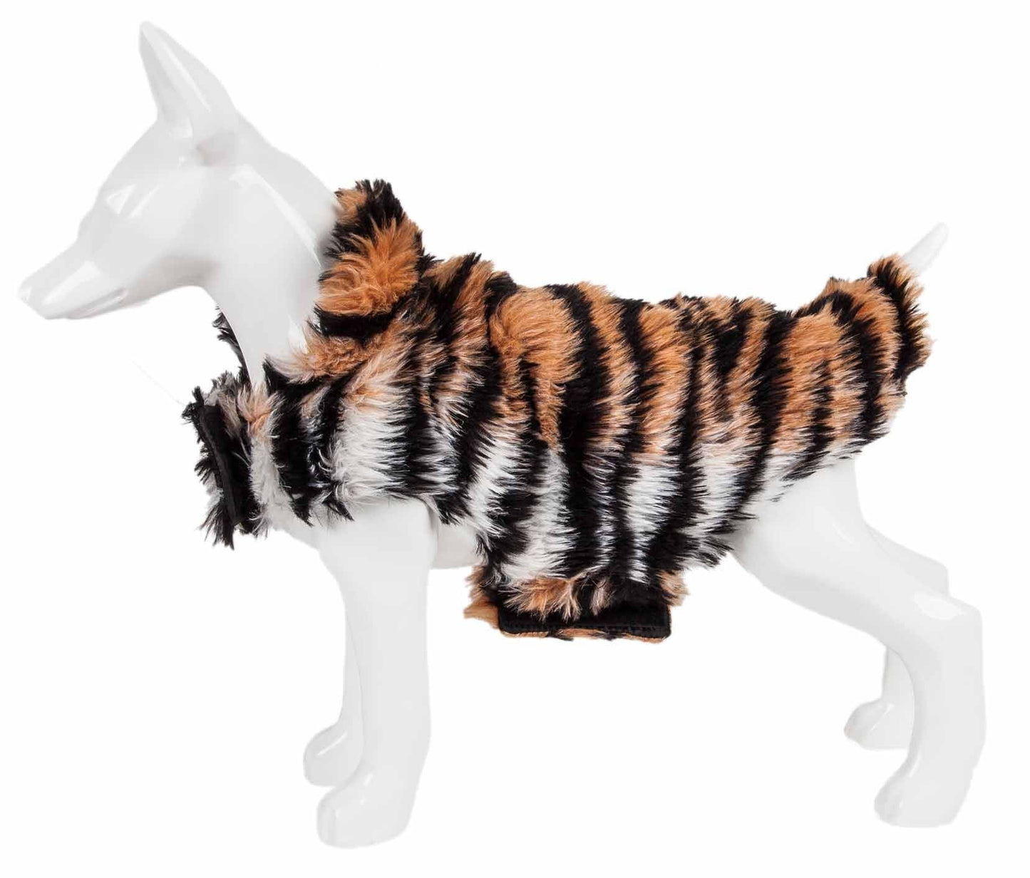 Glamourous Tiger Patterned Mink Fur Dog Coat Jacket