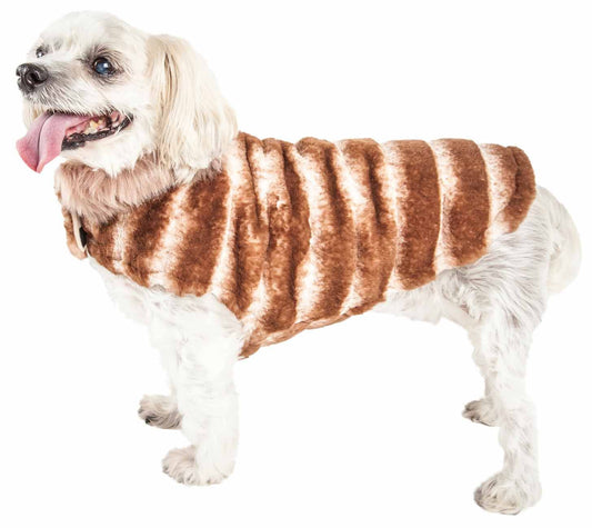Tiramisu Patterned Mink Dog Coat Jacket
