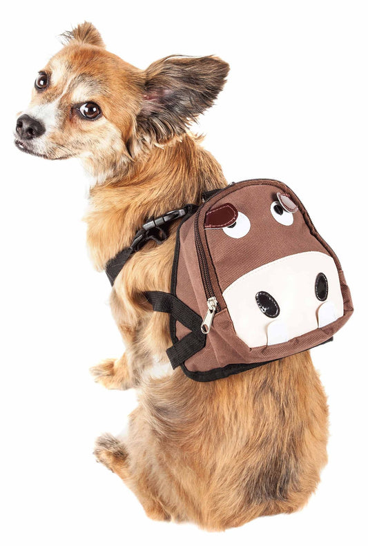 Large-Pocketed Compartmental Animated Dog Harness Backpack